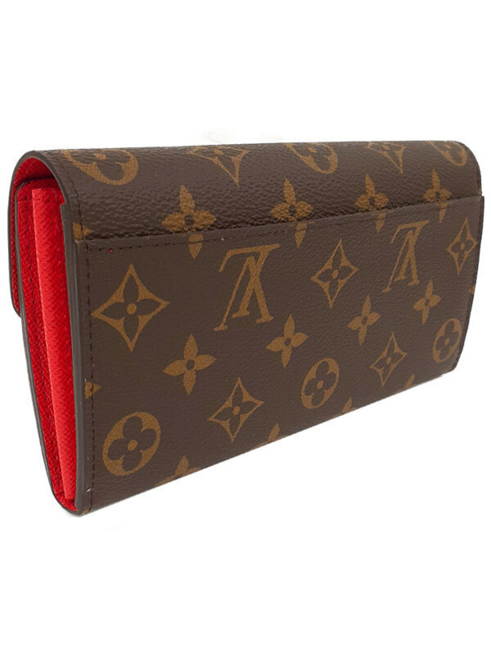 Louis Vuitton Long Sarah Bi fold Monogram Portefeuille Wallet Brown
